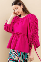 Round Neckline Babydoll Top | Mixtshop LLC