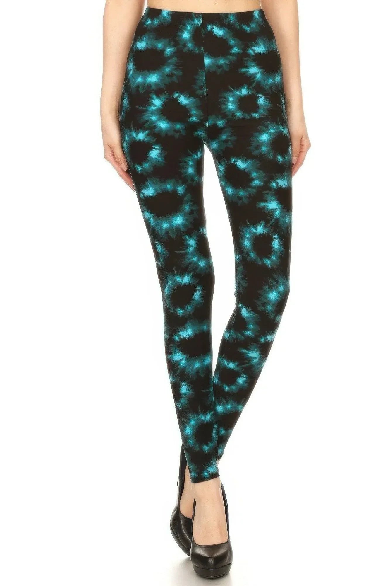 Tie Dye Rinted, Full Length, High Waisted Leggings | Mixtshop LLC Main image