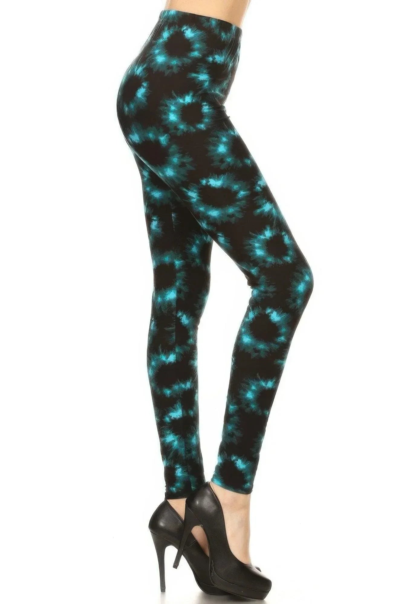 Tie Dye Rinted, Full Length, High Waisted Leggings Secondary image