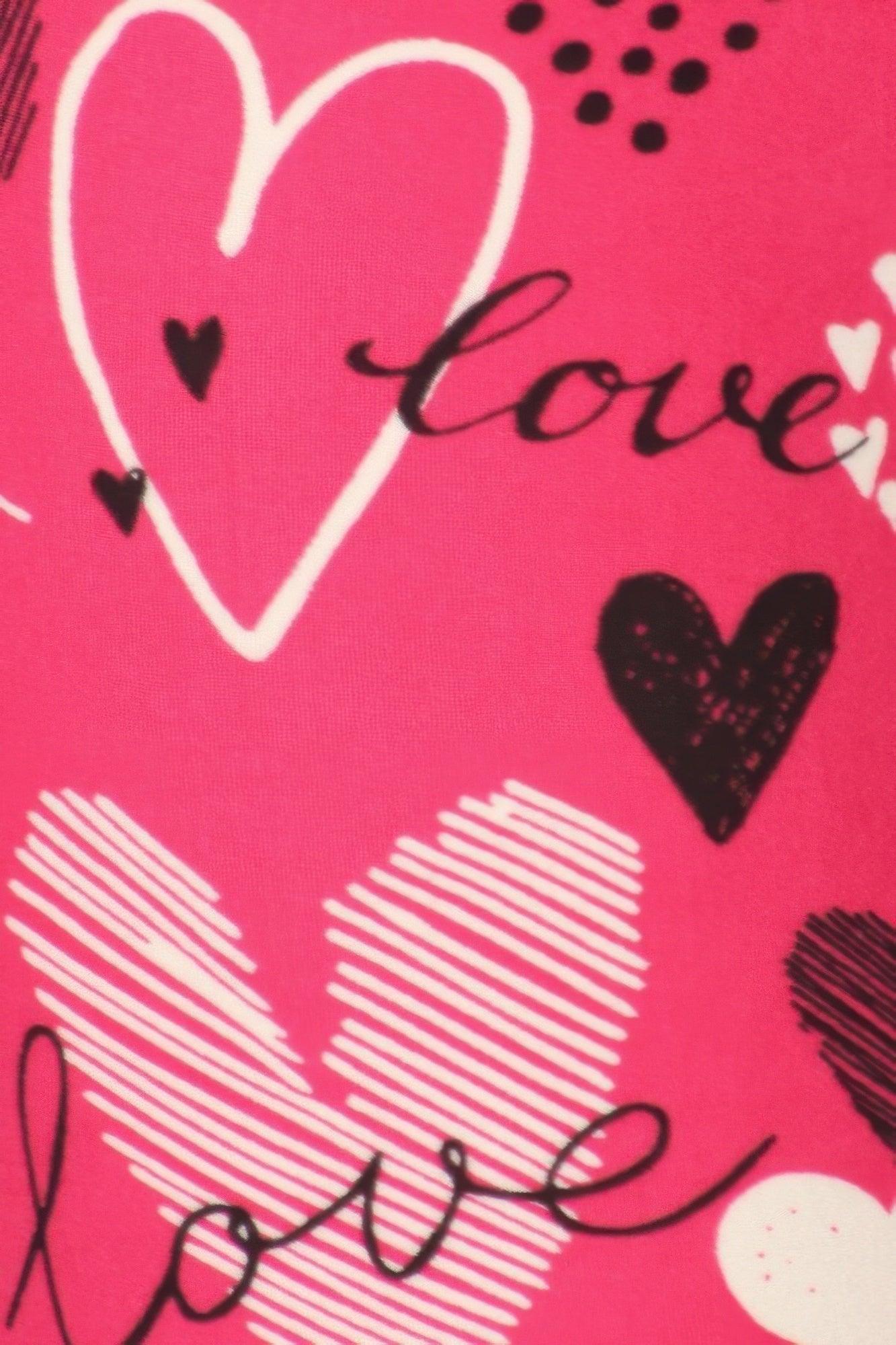 Heart Prints Printed, High Waisted Leggings | Mixtshop LLC