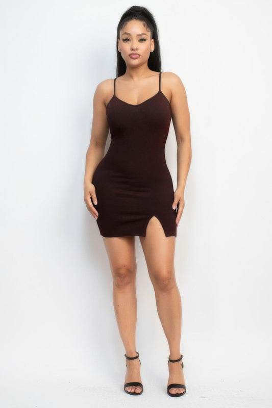 Glittered bodycon slit dress | Mixtshop LLC