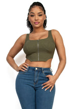 Zip-up square neck crop top | Mixtshop LLC