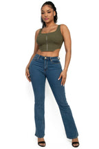 Zip-up square neck crop top | Mixtshop LLC