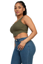 Zip-up square neck crop top | Mixtshop LLC