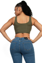 Zip-up square neck crop top | Mixtshop LLC