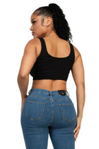 Zip-up square neck crop top | Mixtshop LLC