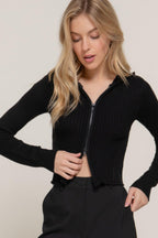 2-way zip closure sweater hoodie cardigan | Mixtshop LLC