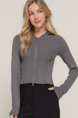2-way zip closure sweater hoodie cardigan | Mixtshop LLC