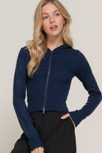 2-way zip closure sweater hoodie cardigan | Mixtshop LLC