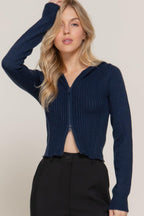 2-way zip closure sweater hoodie cardigan | Mixtshop LLC