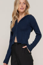 2-way zip closure sweater hoodie cardigan | Mixtshop LLC