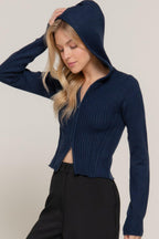 2-way zip closure sweater hoodie cardigan | Mixtshop LLC
