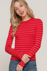 Long slv crew neck stripe sweater | Mixtshop LLC