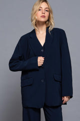 Long slv front button closure blazer | Mixtshop LLC