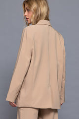 Long slv front button closure blazer | Mixtshop LLC