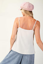 Laced textured poly woven camisole | Mixtshop LLC