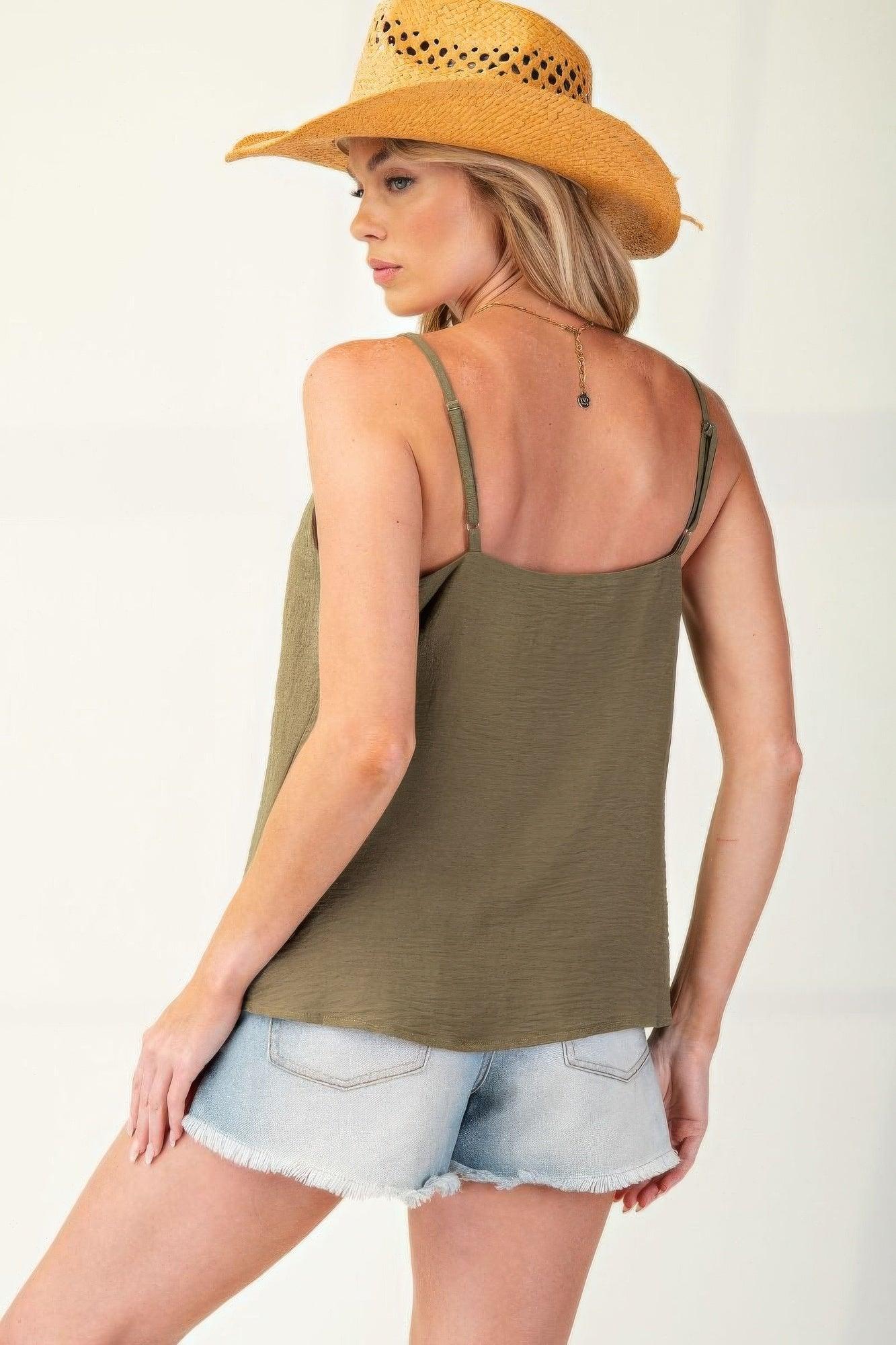 Laced textured poly woven camisole | Mixtshop LLC