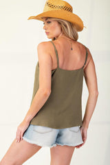 Laced textured poly woven camisole | Mixtshop LLC