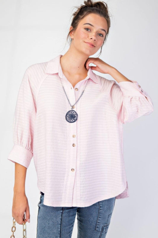 Button down textured woven shirt | Mixtshop LLC