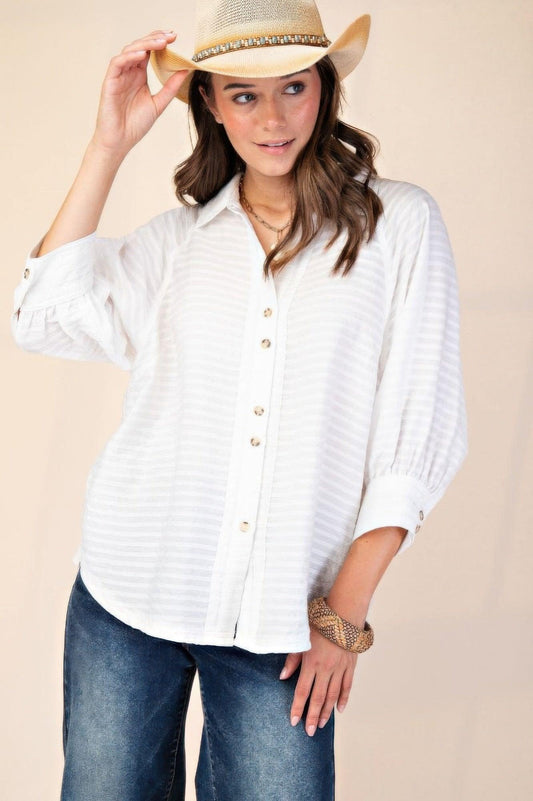 Button down textured woven shirt | Mixtshop LLC