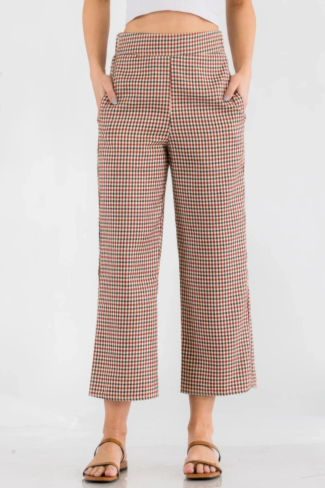 Gingham High Waist Pants | Mixtshop LLC Main image