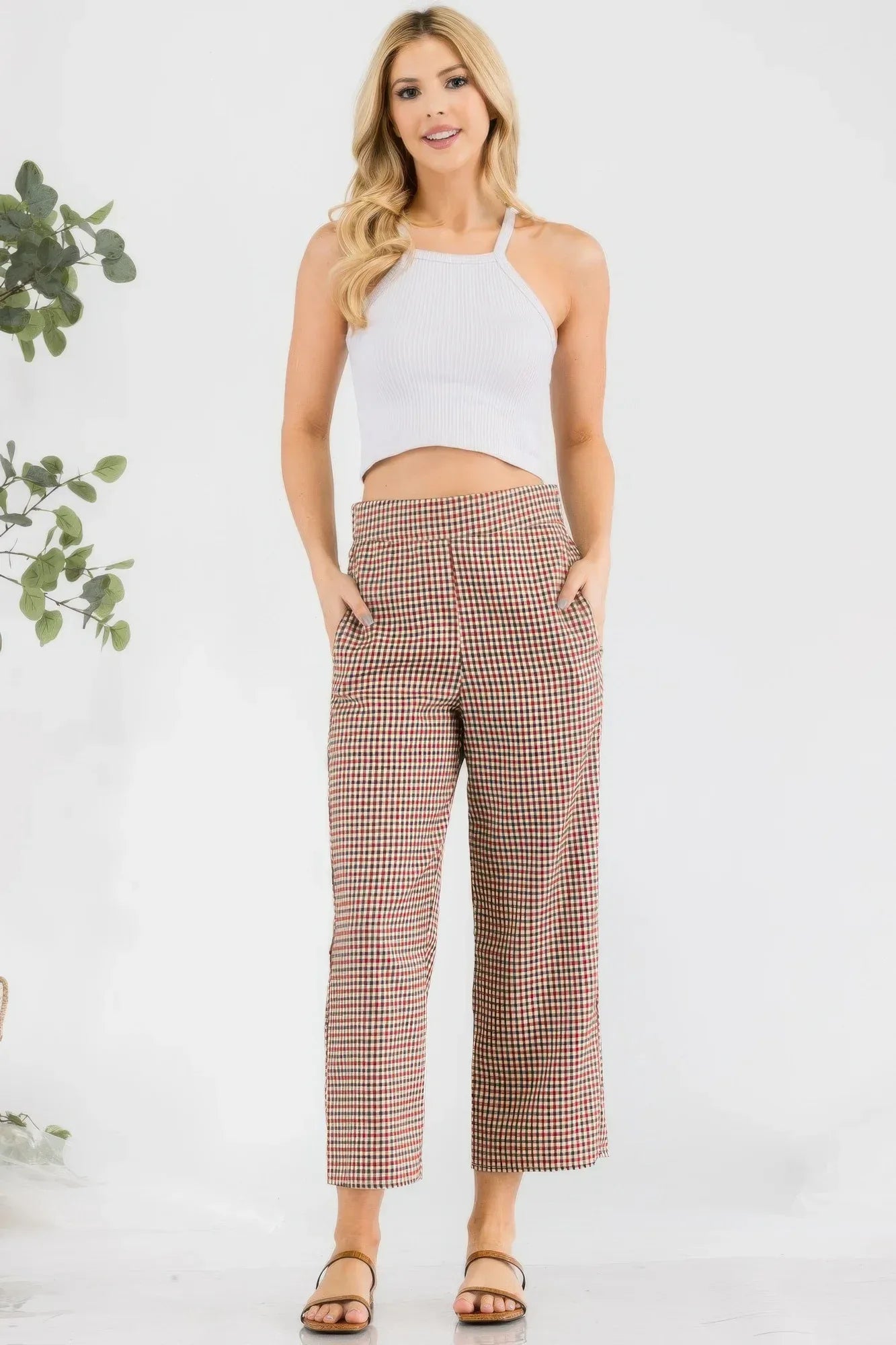 Gingham High Waist Pants Secondary image