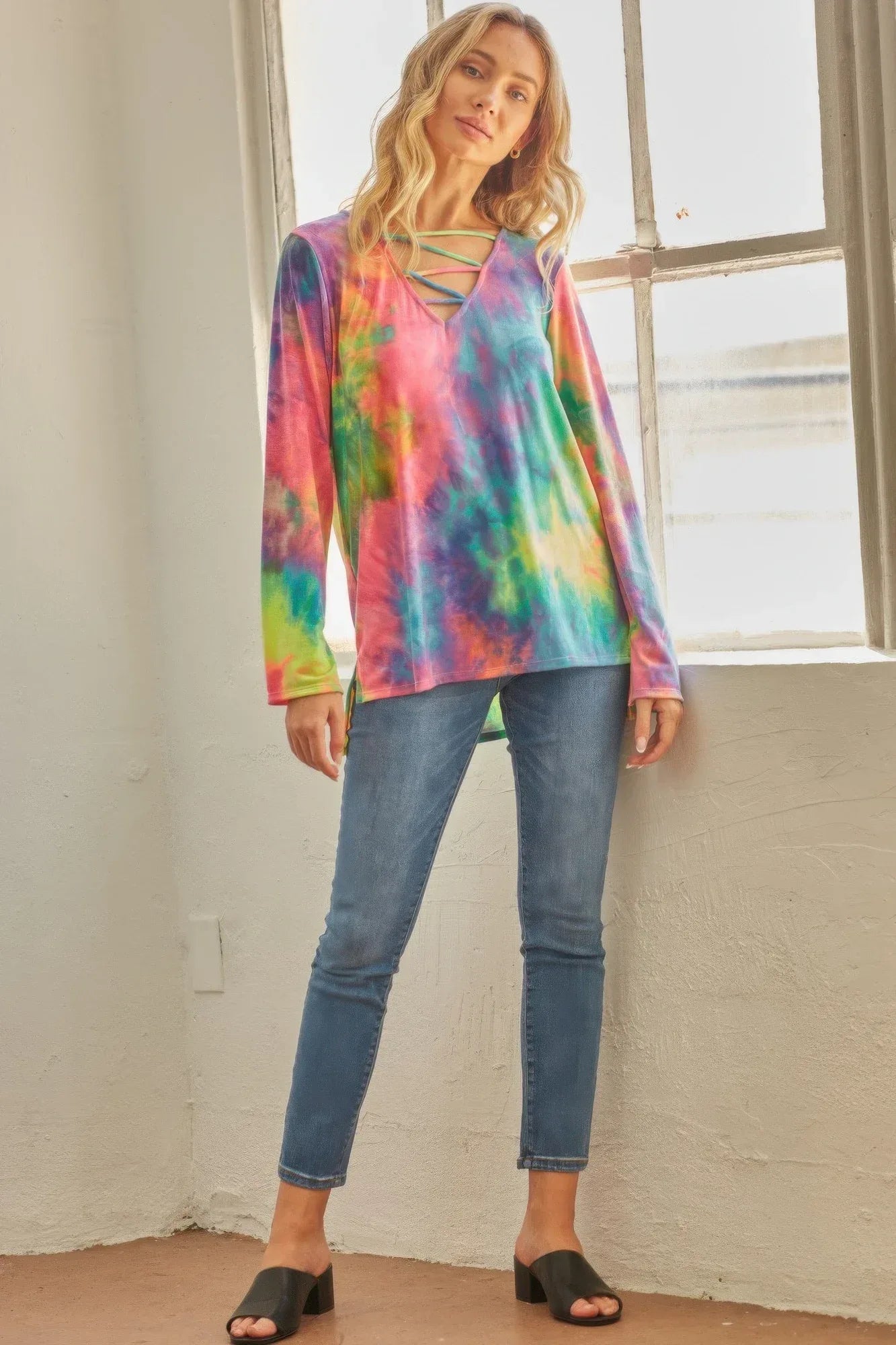 Tie-dye Cage Hi-low Top | Mixtshop LLC