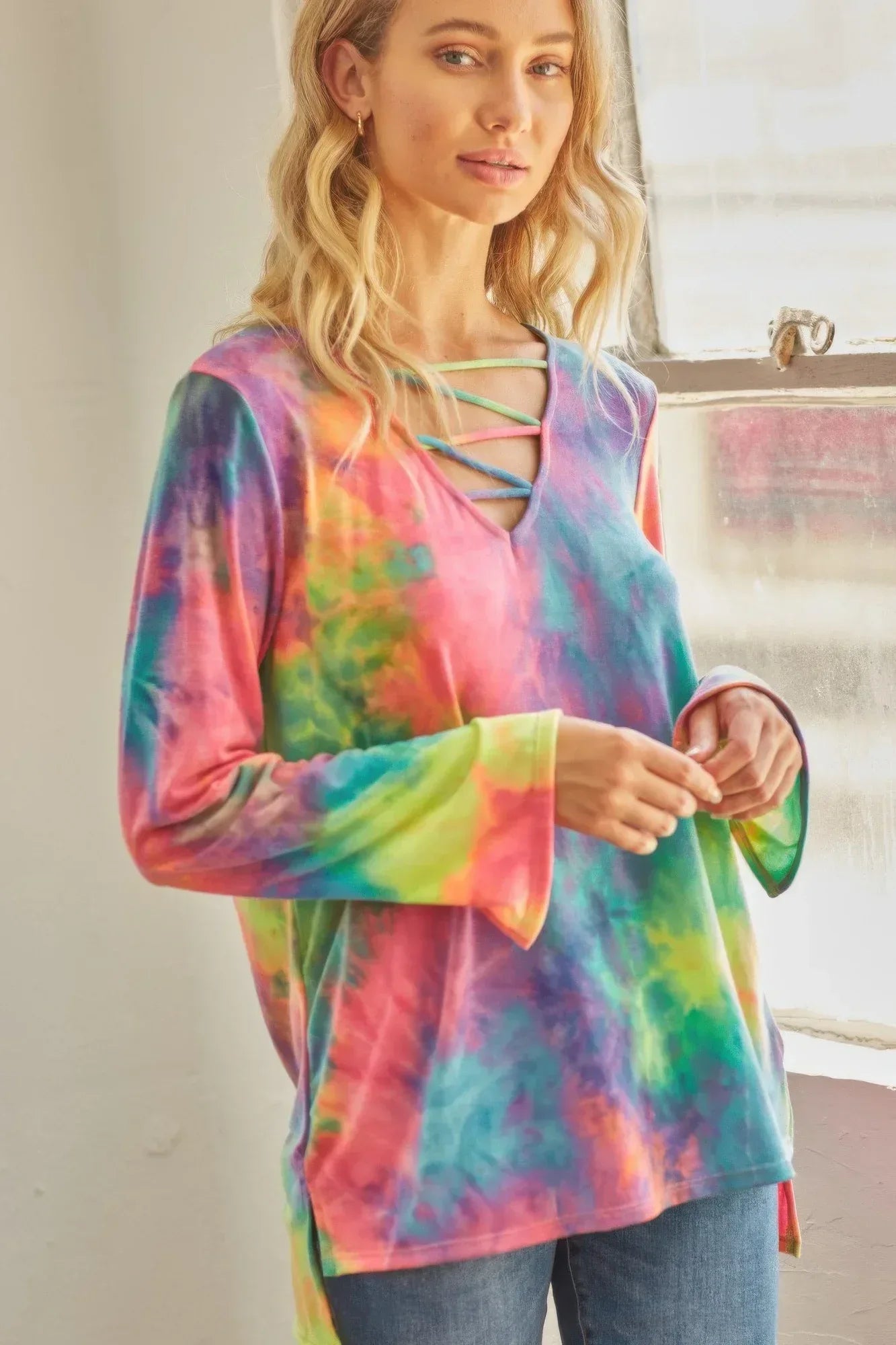 Tie-dye Cage Hi-low Top | Mixtshop LLC
