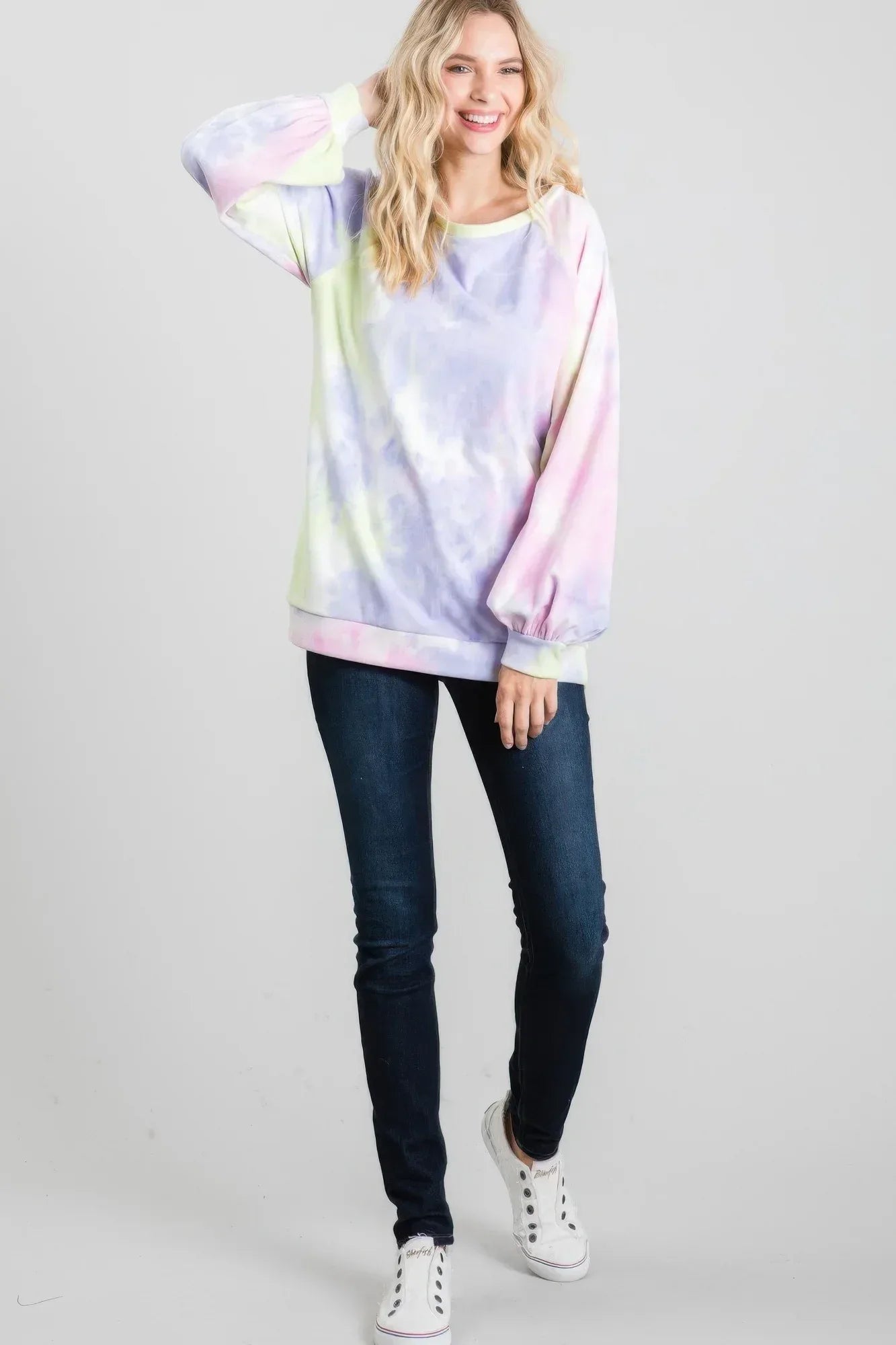 Tie-dye Puff Long Sleeve Top Secondary image