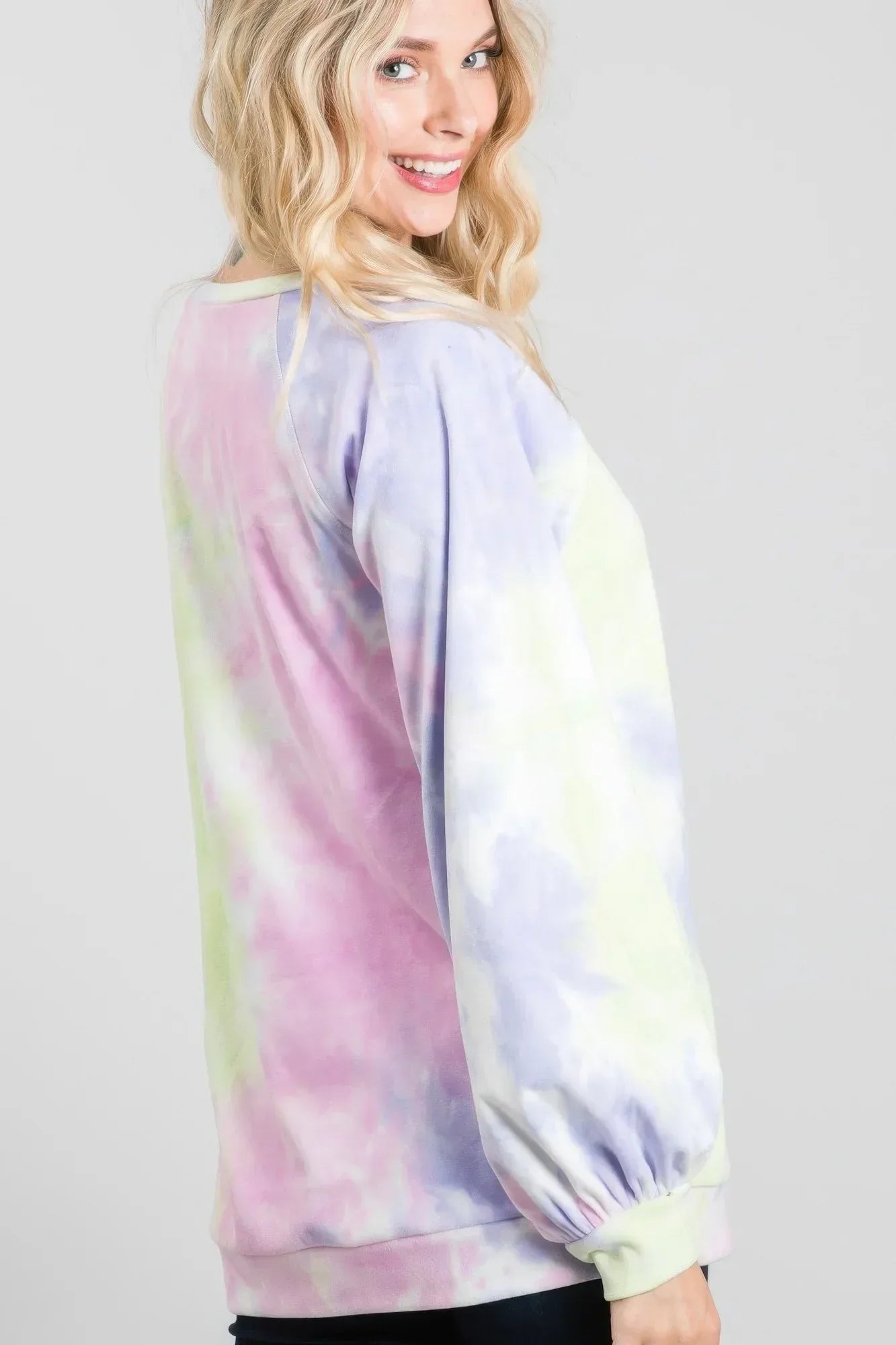 Tie-dye Puff Long Sleeve Top | Mixtshop LLC
