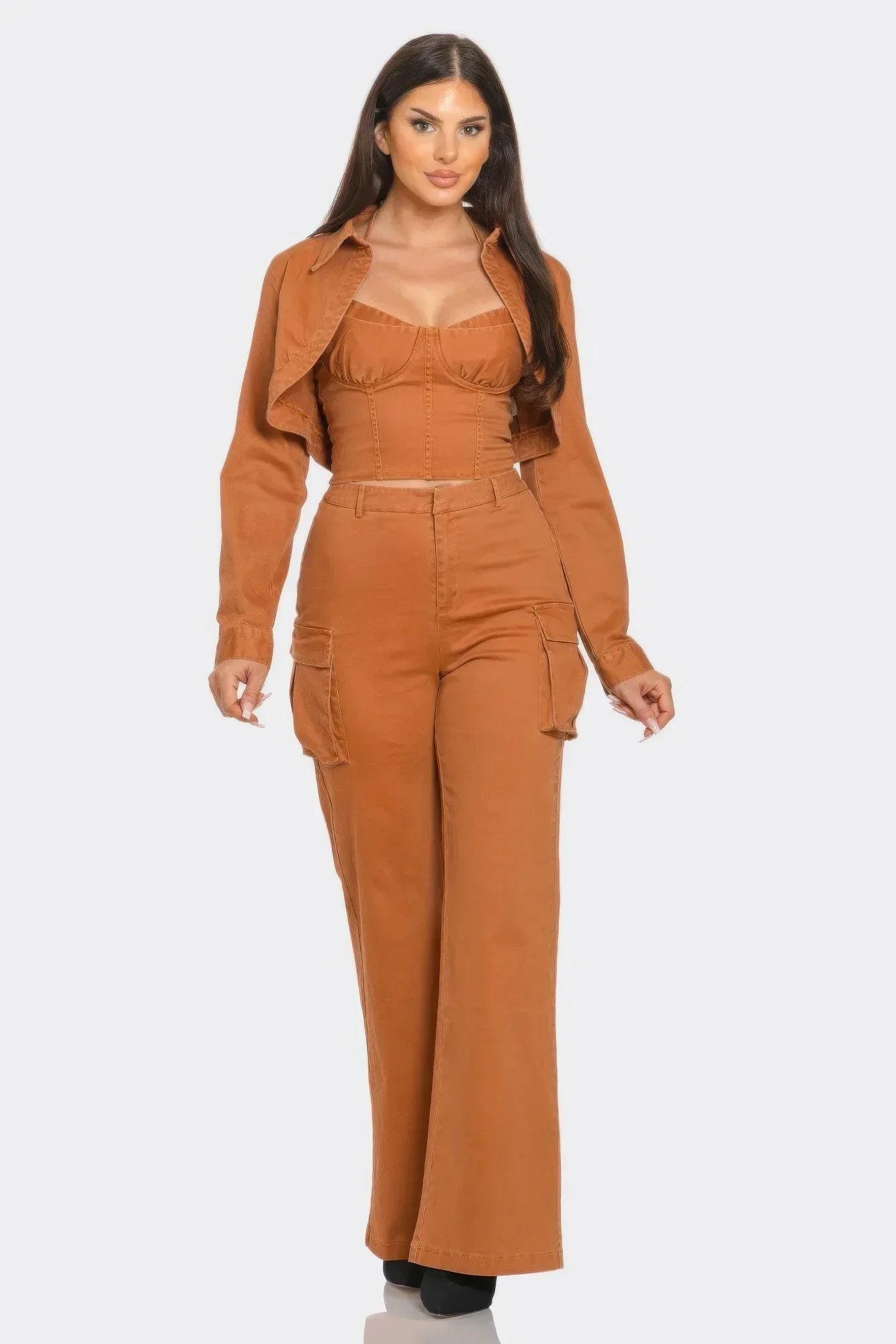 Crop Jacket 3pcs Set | Mixtshop LLC Main image