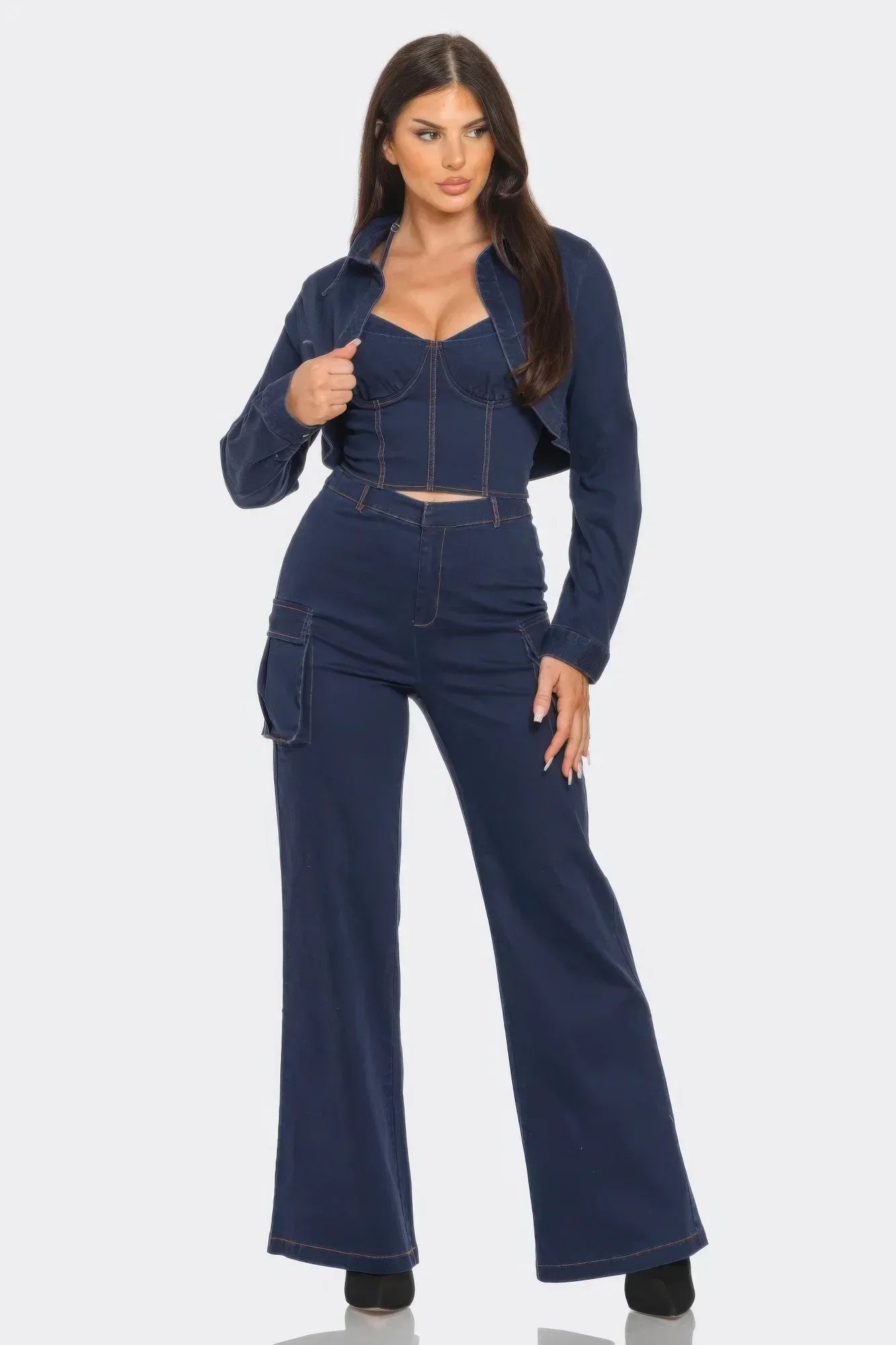 Crop Jacket 3pcs Set | Mixtshop LLC Main image