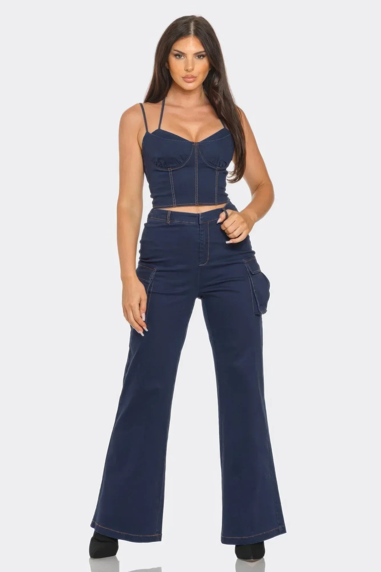 Crop Jacket 3pcs Set Secondary image
