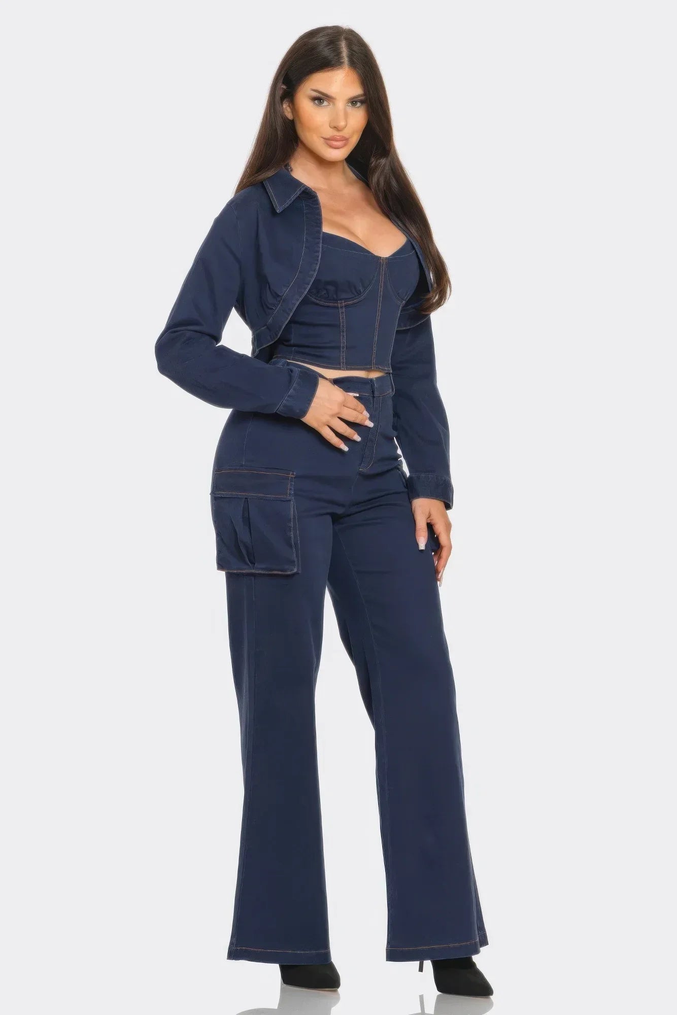 Crop Jacket 3pcs Set | Mixtshop LLC
