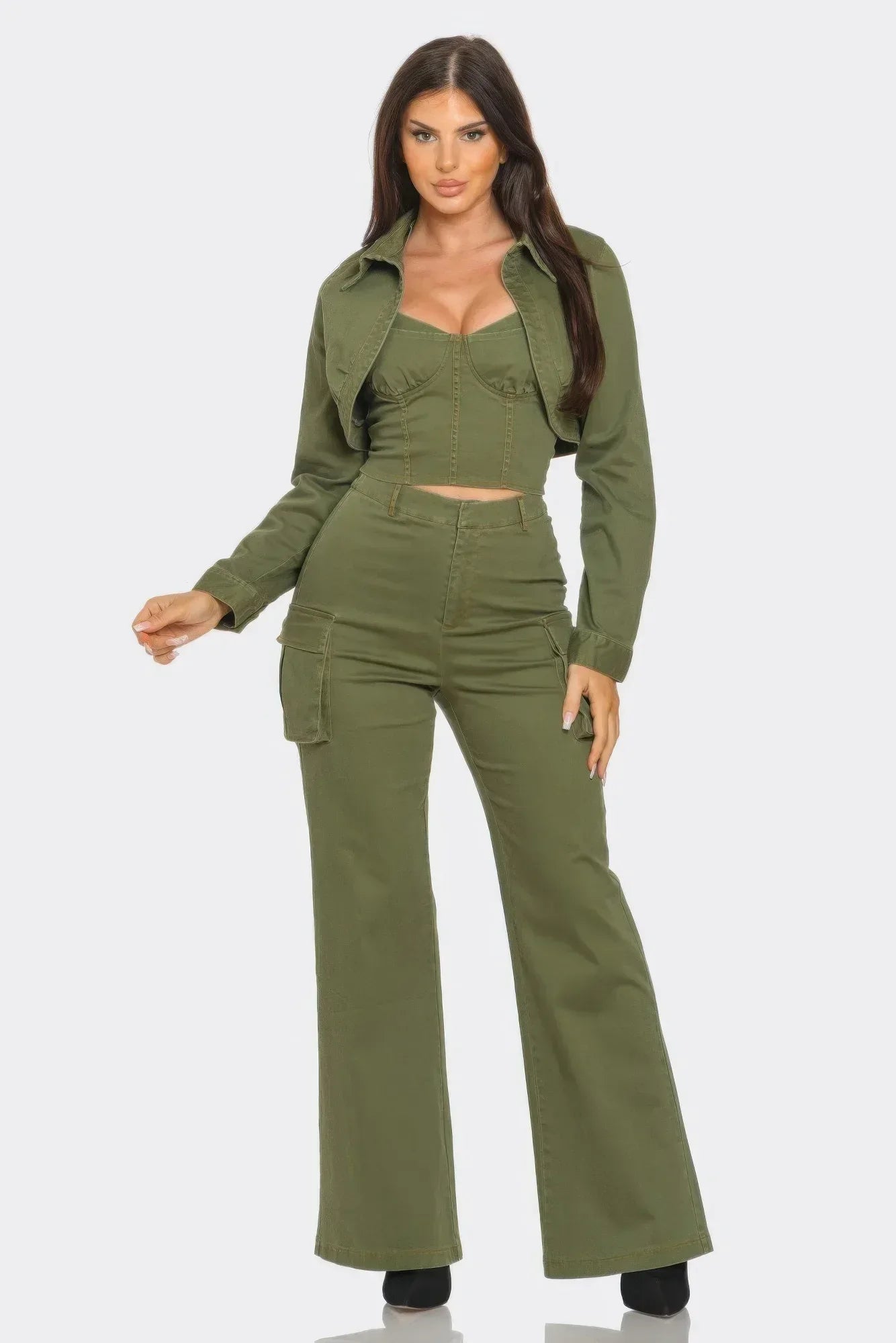 Crop Jacket 3pcs Set | Mixtshop LLC Main image