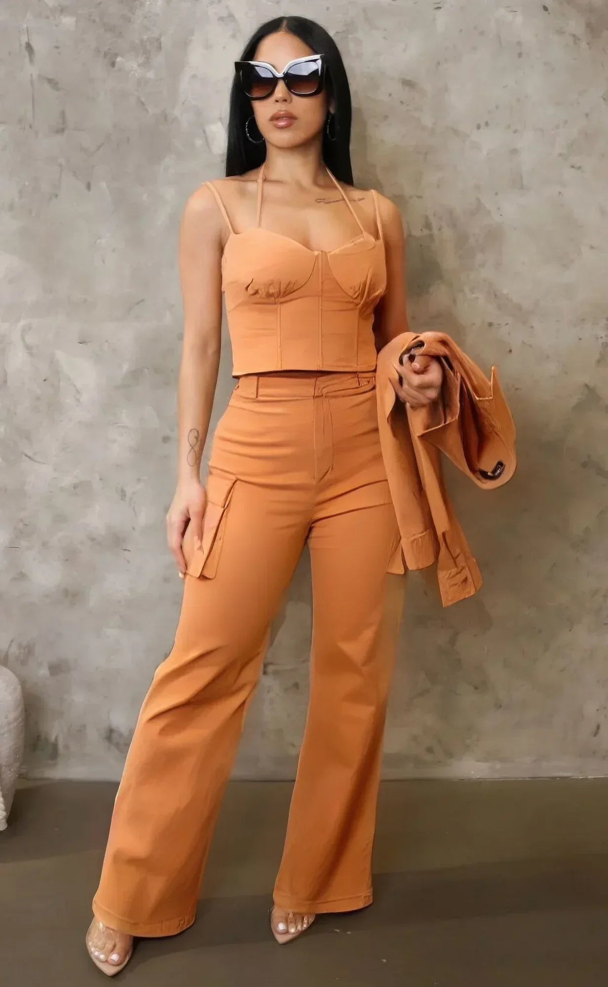 Crop Jacket 3pcs Set Secondary image