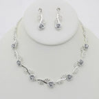 Rhinestone Rose Necklace Earring Set | Mixtshop LLC