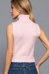 Sleeveless Turtle Neck Sweater Top | Mixtshop LLC