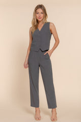 V-neckline W/front Button Closure Vest | Mixtshop LLC