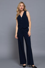 V-neckline W/front Button Closure Vest | Mixtshop LLC