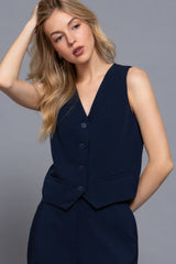 V-neckline W/front Button Closure Vest | Mixtshop LLC