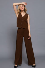 V-neckline W/front Button Closure Vest | Mixtshop LLC