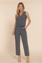 High Waist Pintuck Detail Long Pants | Mixtshop LLC