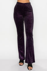 Glittery Flare High-rise Elastic Pants | Mixtshop LLC