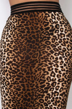 High-rise Banded Leopard Midi Skirt | Mixtshop LLC