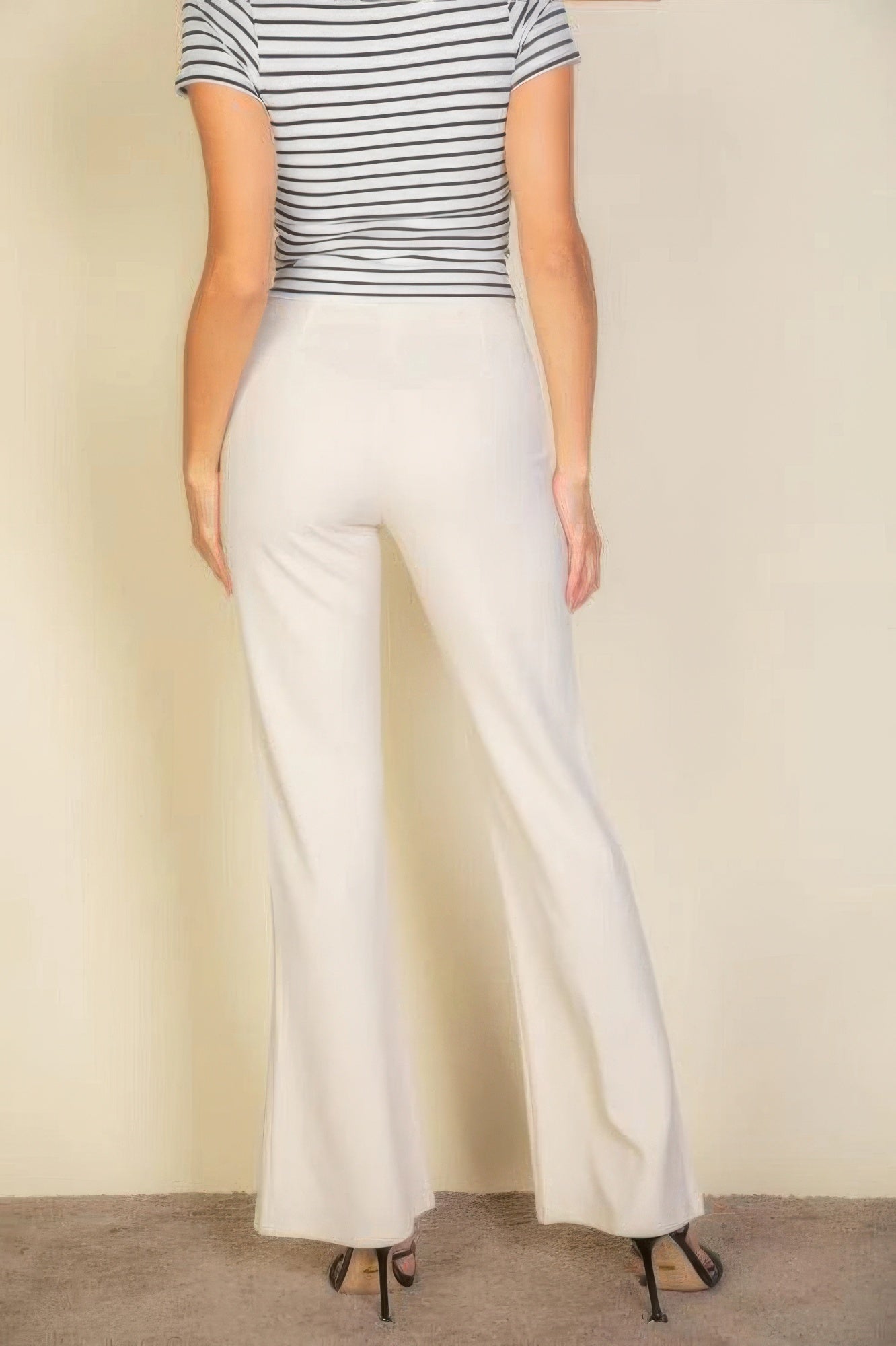 High Waist Stretch Crepe Flare Pants | Mixtshop LLC