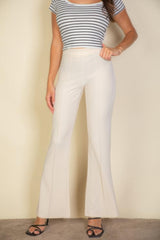 High Waist Stretch Crepe Flare Pants | Mixtshop LLC