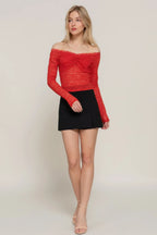 Off The Shoulder Stretch Lace Top | Mixtshop LLC