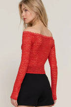 Off The Shoulder Stretch Lace Top | Mixtshop LLC