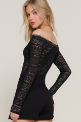 Off The Shoulder Stretch Lace Top | Mixtshop LLC